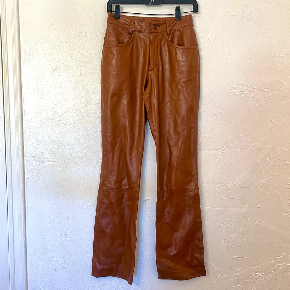 Wilsons Leather Tan Boot Cut Flare Pants